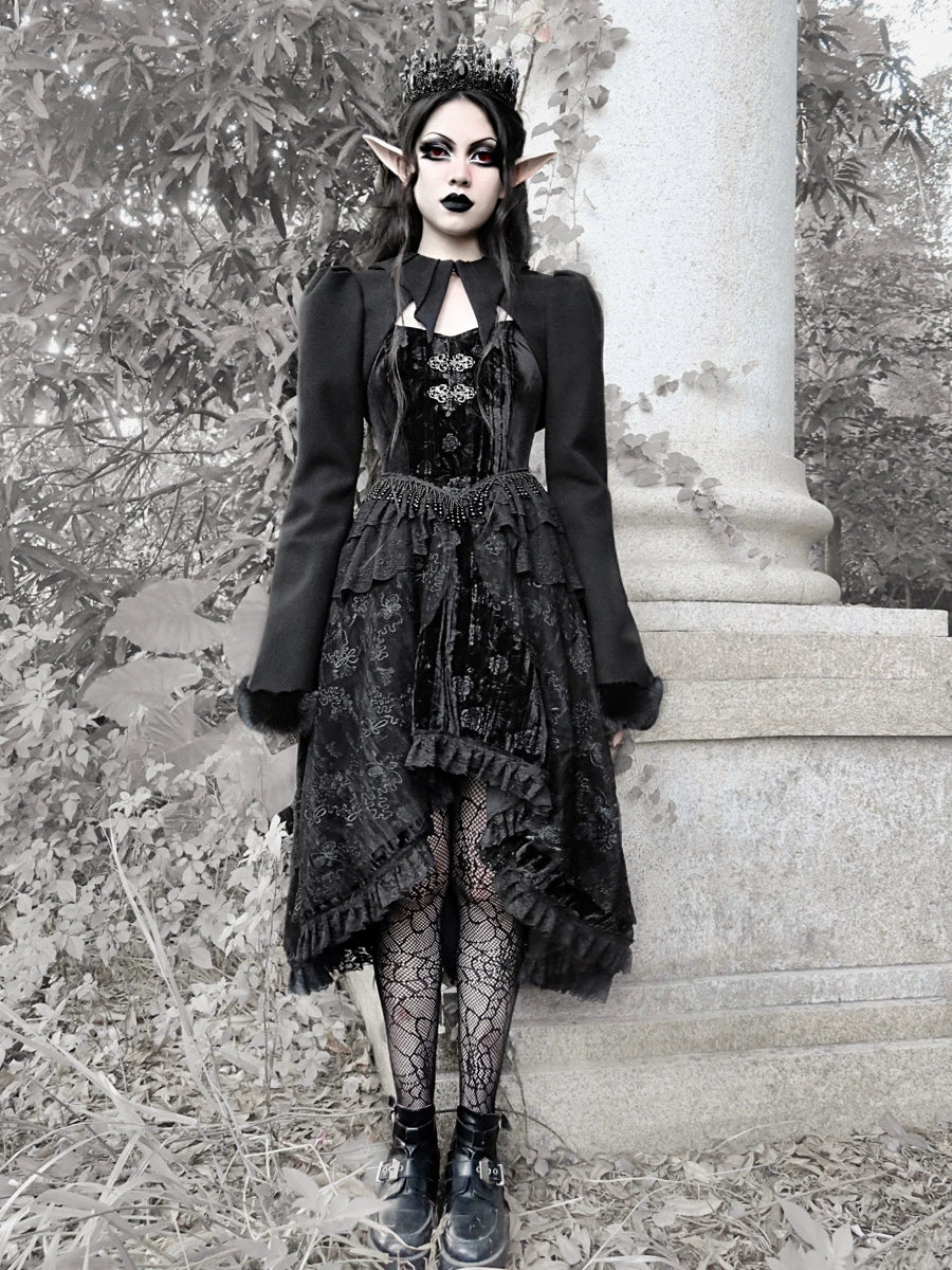 Dark Velvet Sling Dress