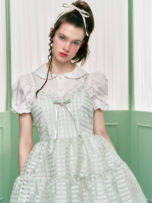 Mint Bow Gauze Dress