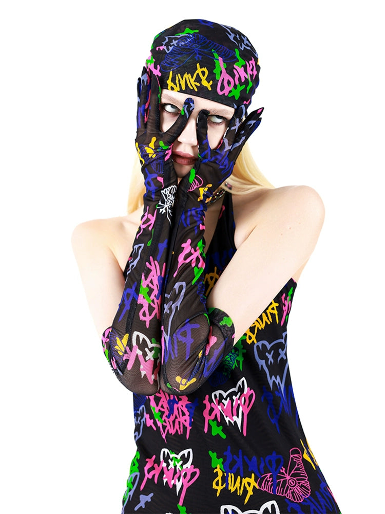 Y2K Graffiti Bra Set