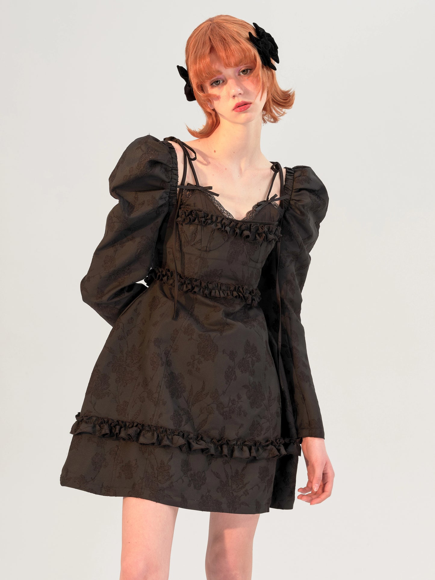 DARKGARNET Lace Jacquard Dress