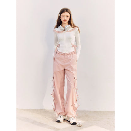 Pink Elastic Waist Pants