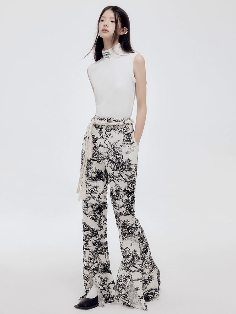 Retro Floral Flare Pants