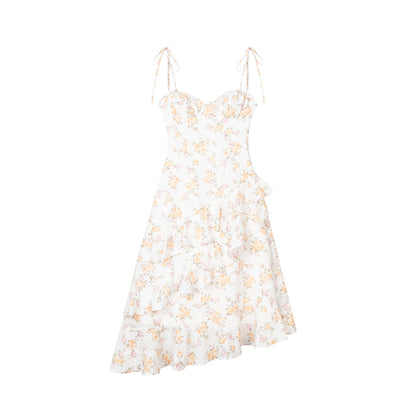 Yellow Rose Strap Dress