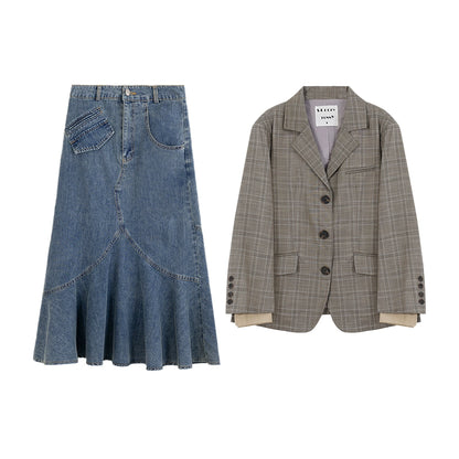 Plaid Suit & Skirt