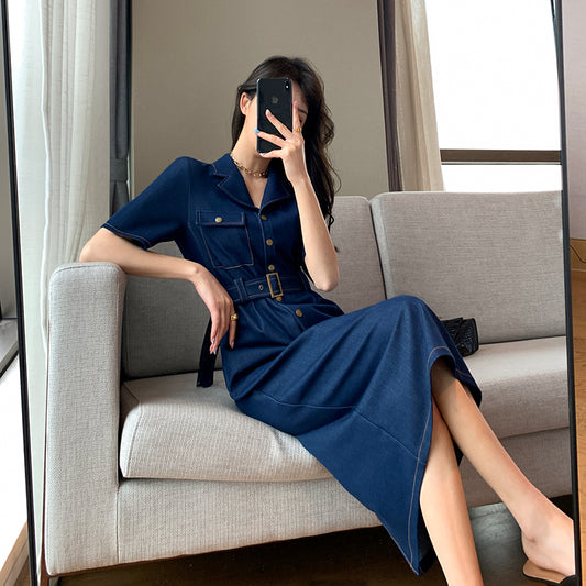 Denim Style Imitation Dress - Summer