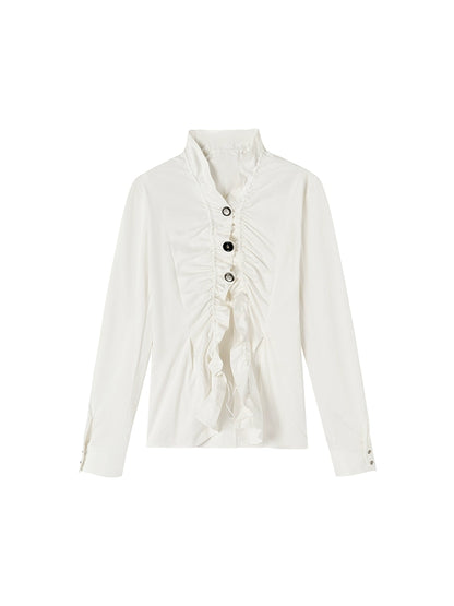 Pleated Loose Waist Shirt for Women