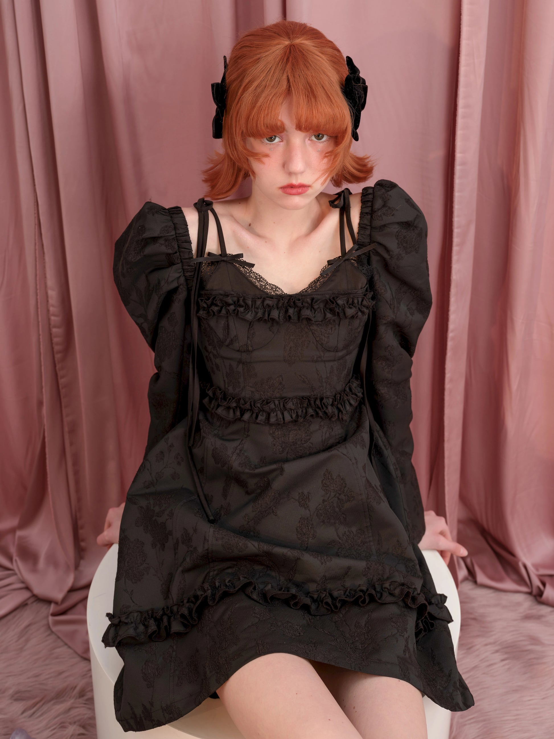 DARKGARNET Lace Jacquard Dress