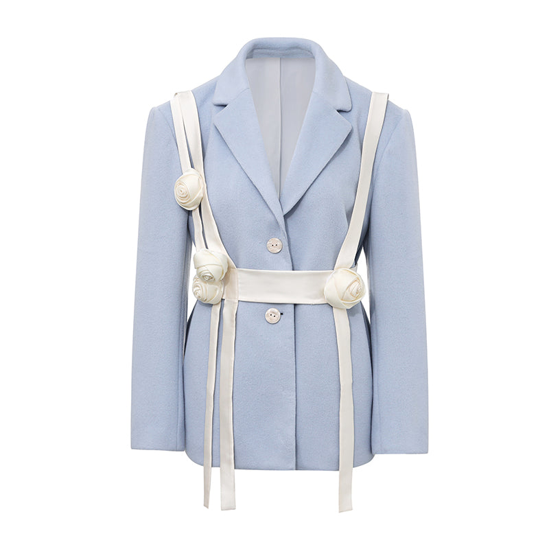Blue Rose Tweed Coat