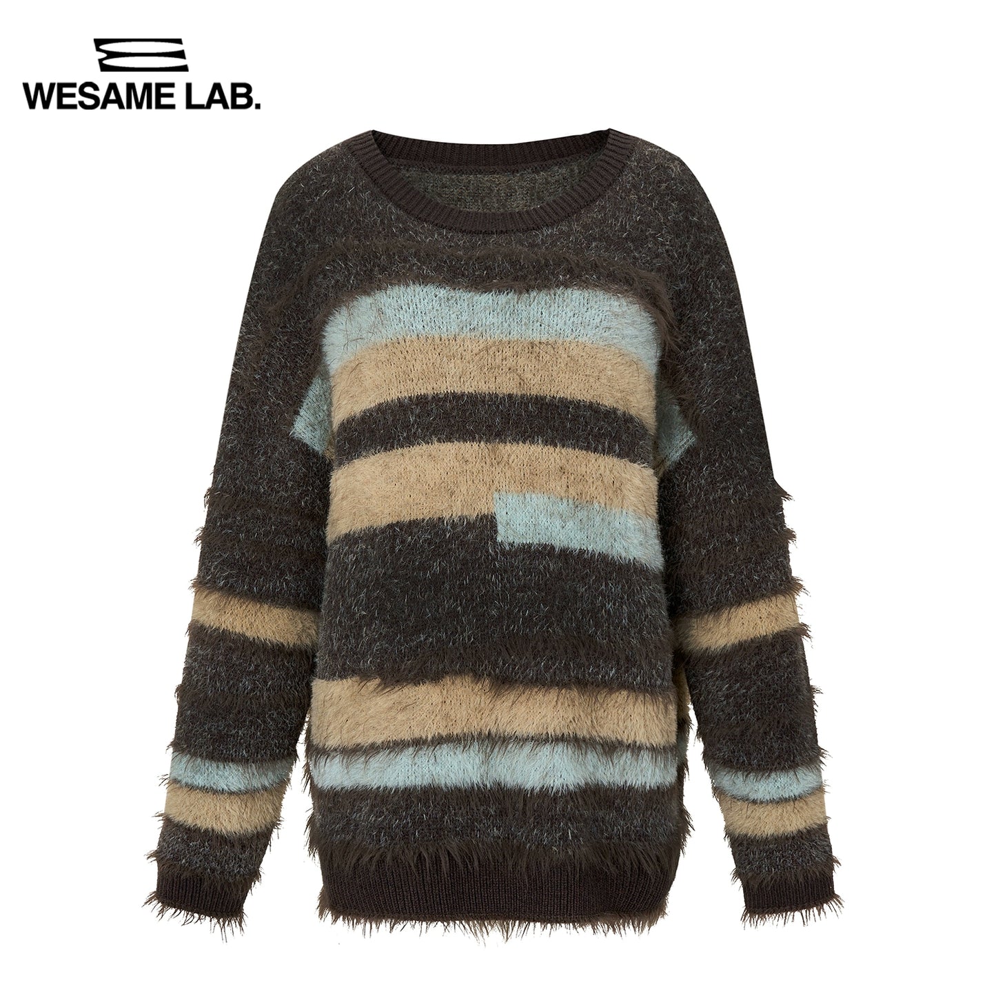 Plush Imitation Mink Fur Two Tone Pullover Sweater