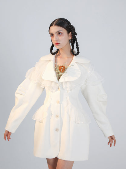 Vanilla Wool & Organza Coat