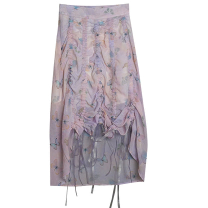 Search Sheep Butterfly Print Skirt