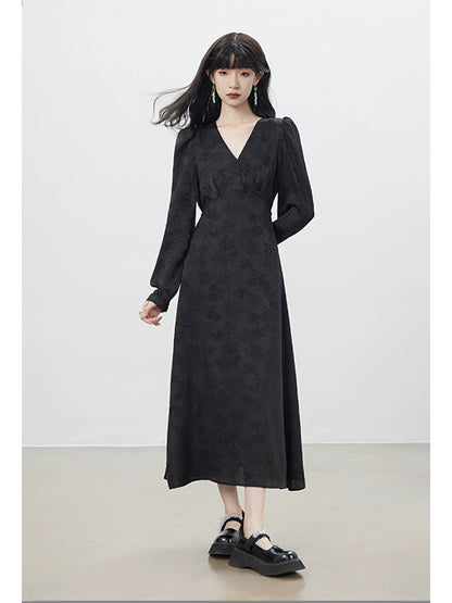 Autumn Chinese V-Neck Dress