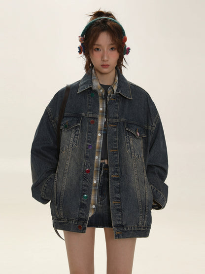 Washed Old Denim Coat