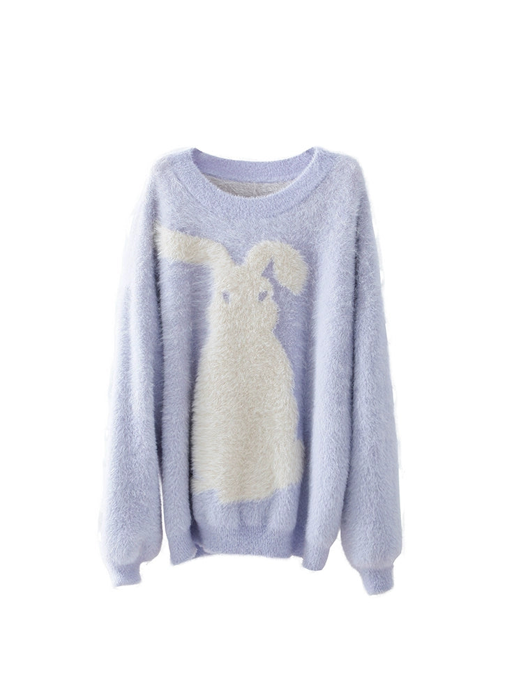 Milk Rabbit Mink Fur Pullover