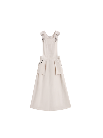 Robe lâche de sangle blanche beige