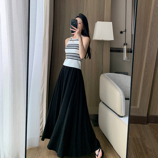 2023 High Waist Black Skirt