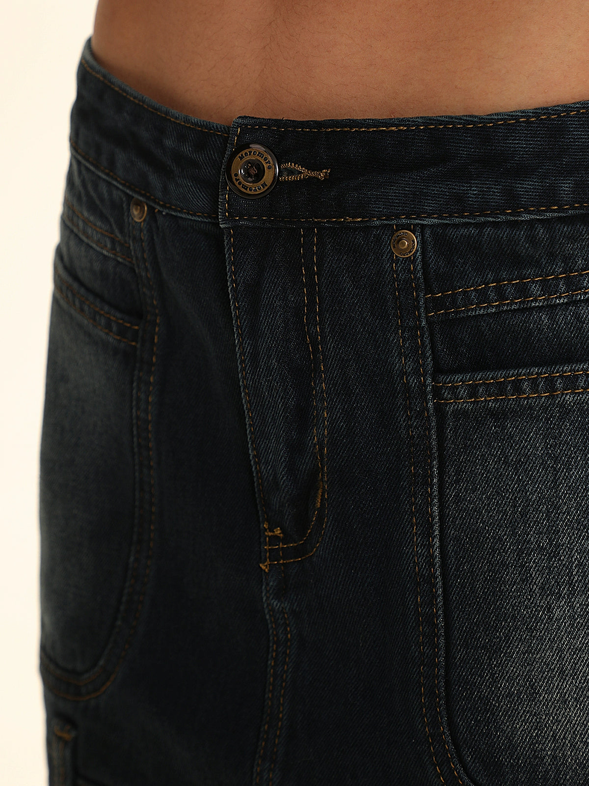 Split Cut Waist Design Denim Skirt