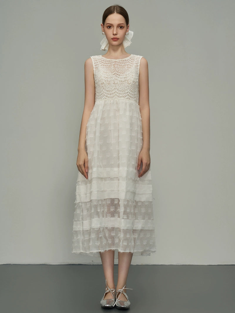 Perspective Tank Lace Dress