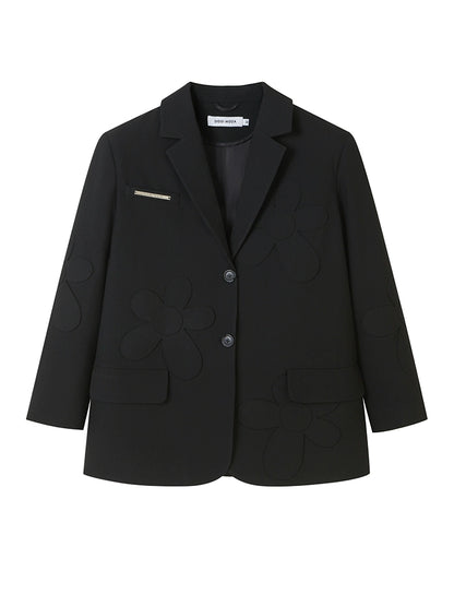 Embossed Elegance - Casual Suit Jacket