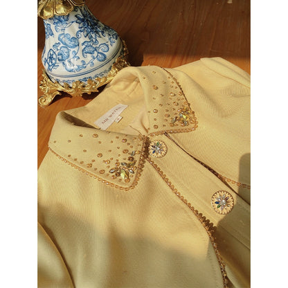 Golden Foil Years Beaded Trench Coat