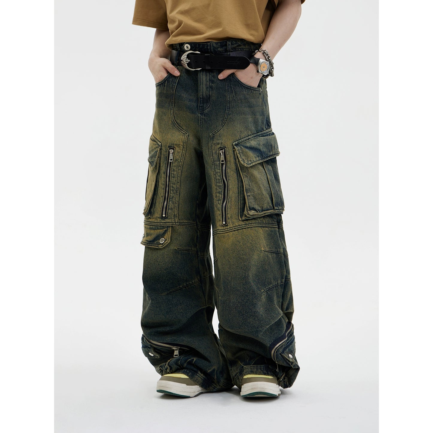 Retro Distressed - Multi Pocket Workwear Pants