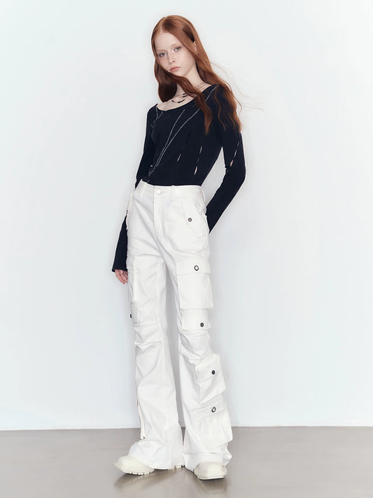 Yuan Black Elastic Casual Pants