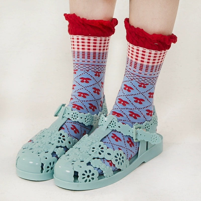 Cherry Ruffle Kid's Socks Set