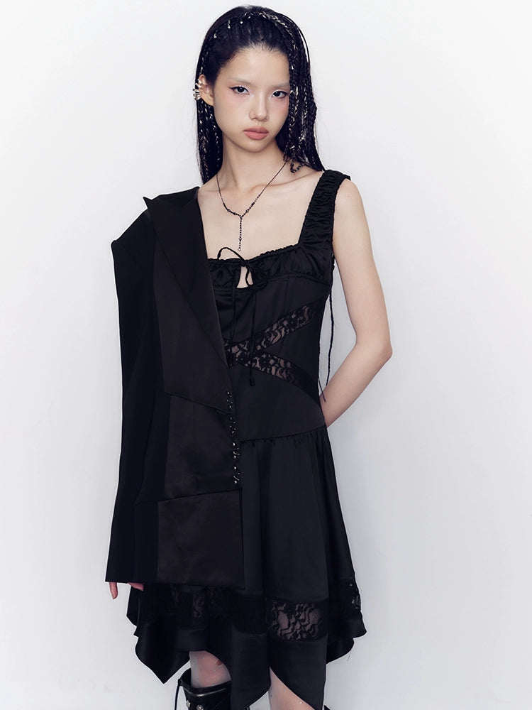 Black Lace Hollow-out Dress