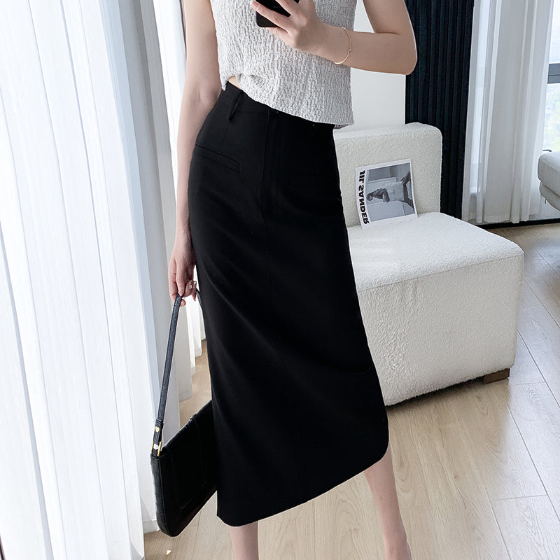 Split Black Suit Skirt 'Summer