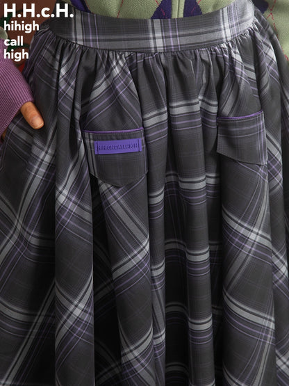 Girl Checker: Irregular Hem A-Line Skirt