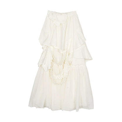 Mesh Spliced Pleated Fairy Skirt