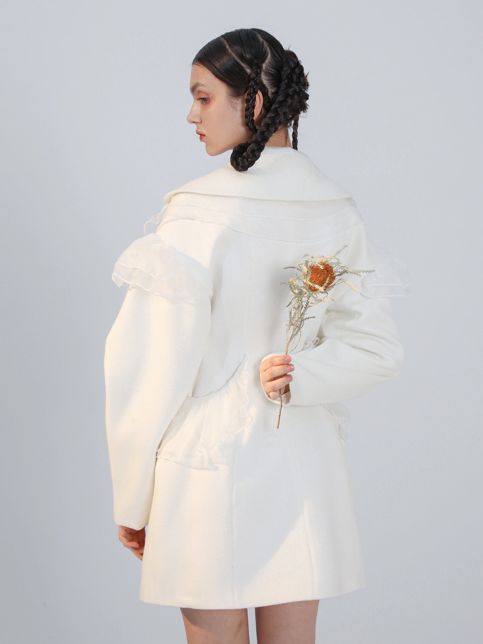 Vanilla Wool & Organza Coat