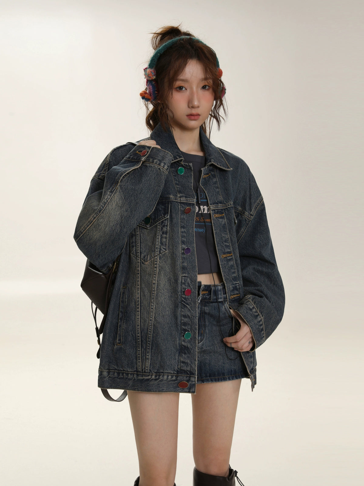 Washed Old Denim Coat
