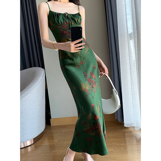 2023 Summer Satin Floral Skirt