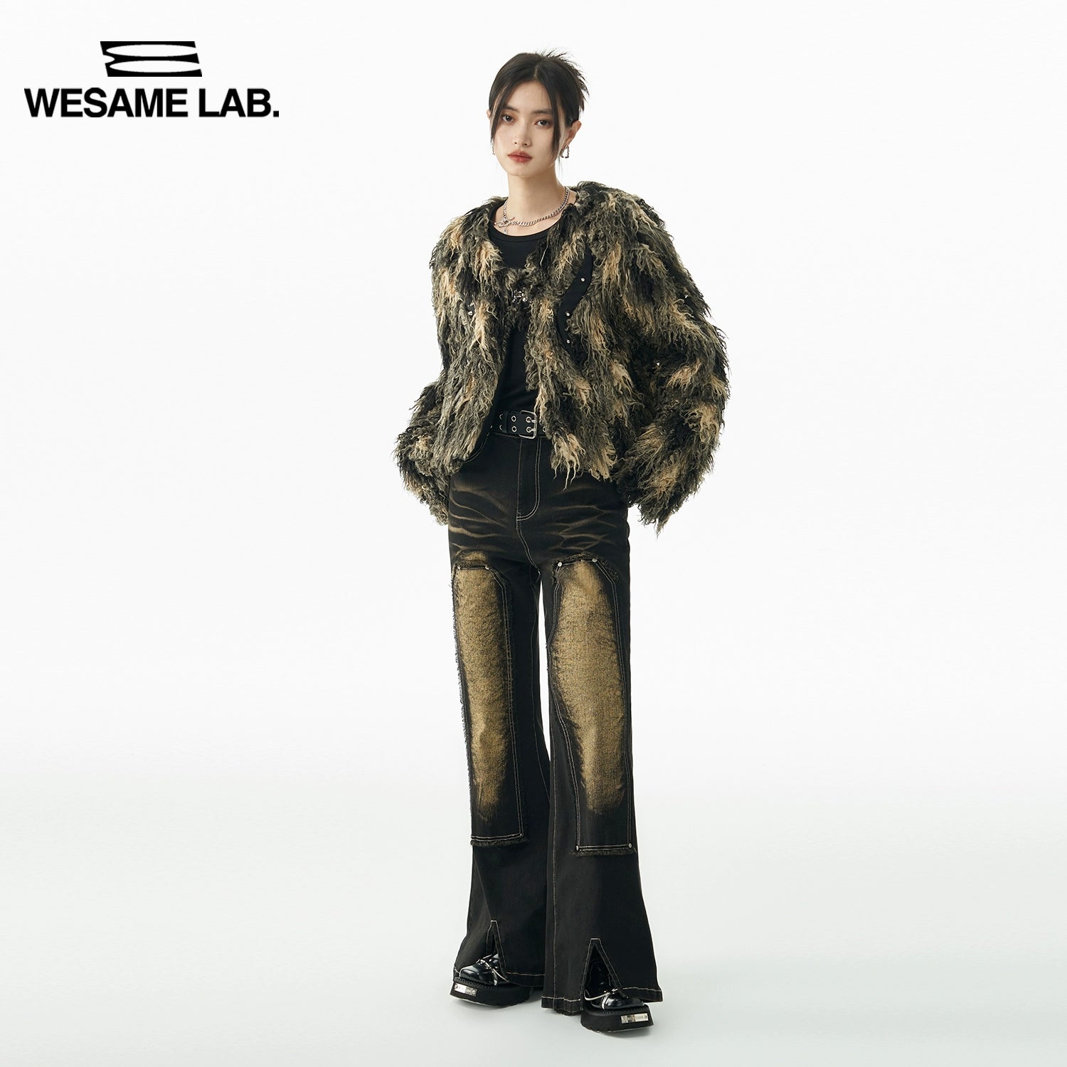 Short Fur Tassel Car Stripe Fur Coat