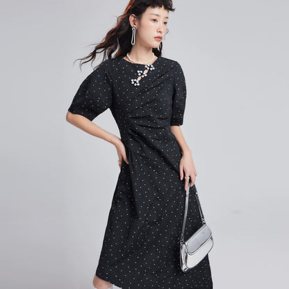 Starry Jacquard Irregular Dress