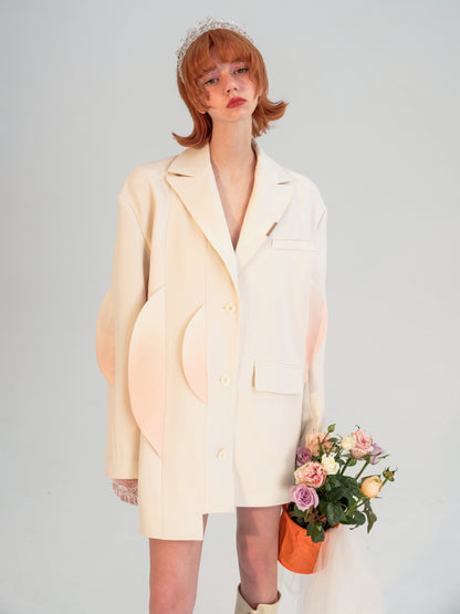 SUNSET BLUSHER - Powder White Silhouette Coat