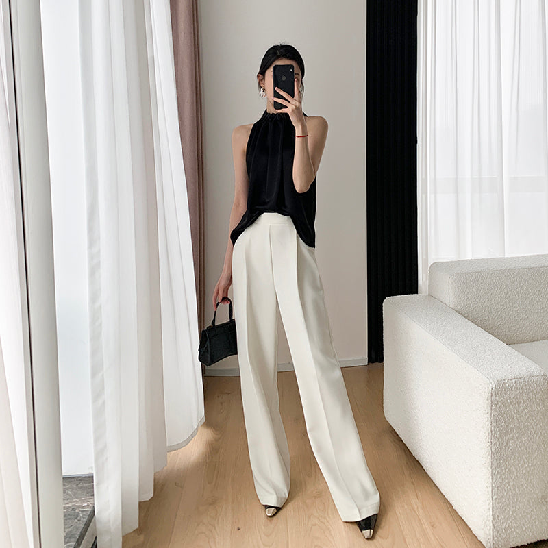 2023 Fall White Wide Pants