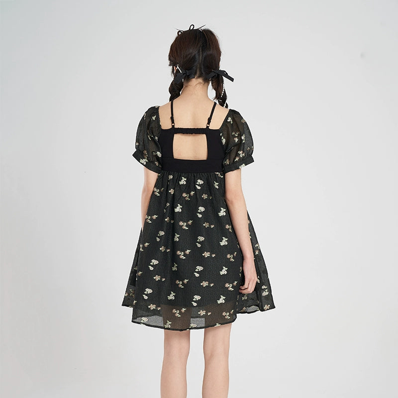 Child's Back Open Jacquard Dress