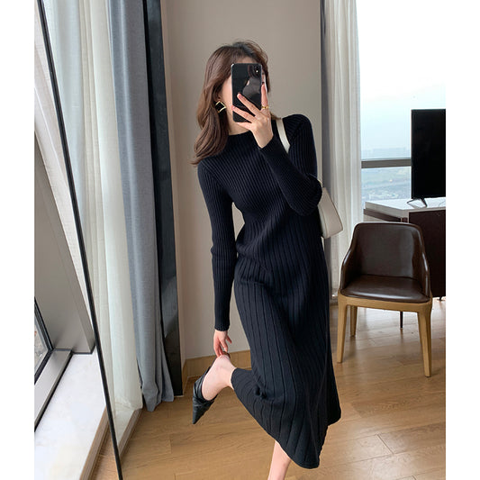 Black Knit Dress Slimming Skirt