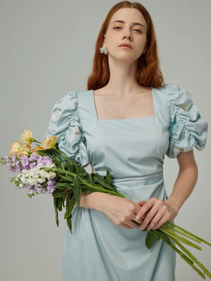 Robe de fée de couture bleue