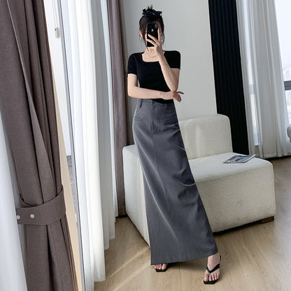 Hepburn Grey Half Skirt