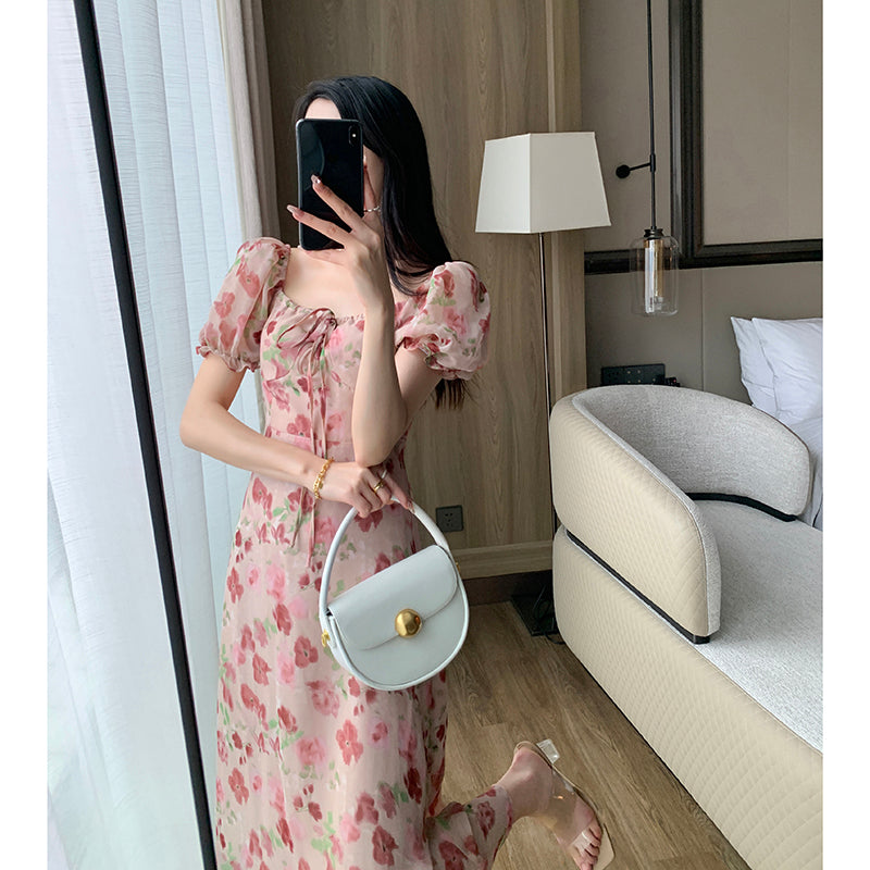 2023 Summer Square Neck Dress One Piece Dress Latest Trend Stylish Design Serendute