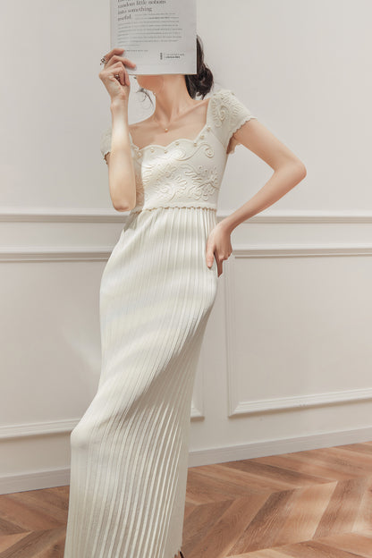 Retro Knit Tea Break Long Dress