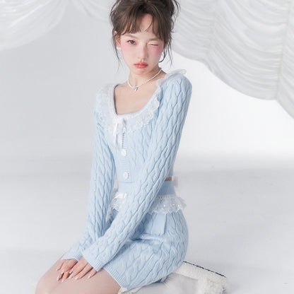 Blue Breeze Lace Sweater