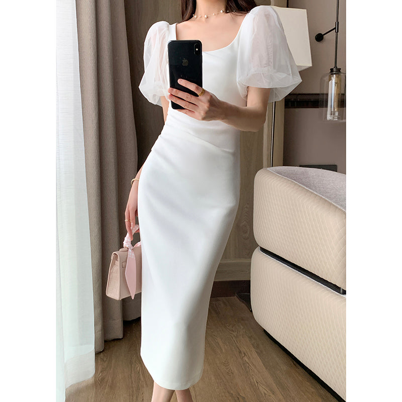 2023 French Retro White Dress