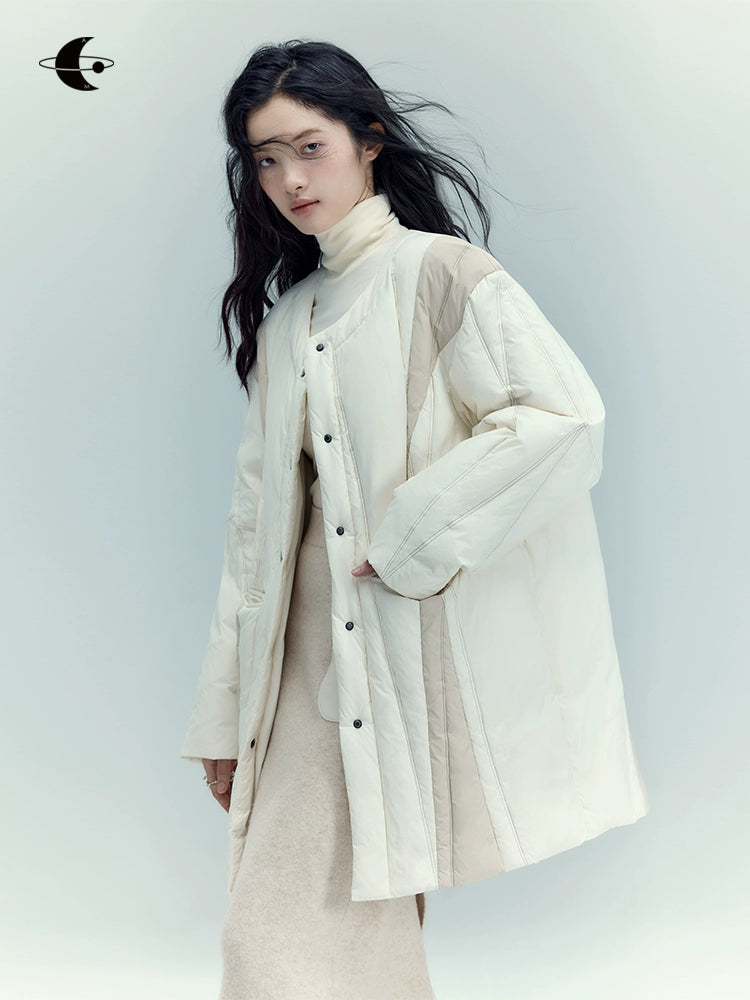 Contrast Panel Down Coat