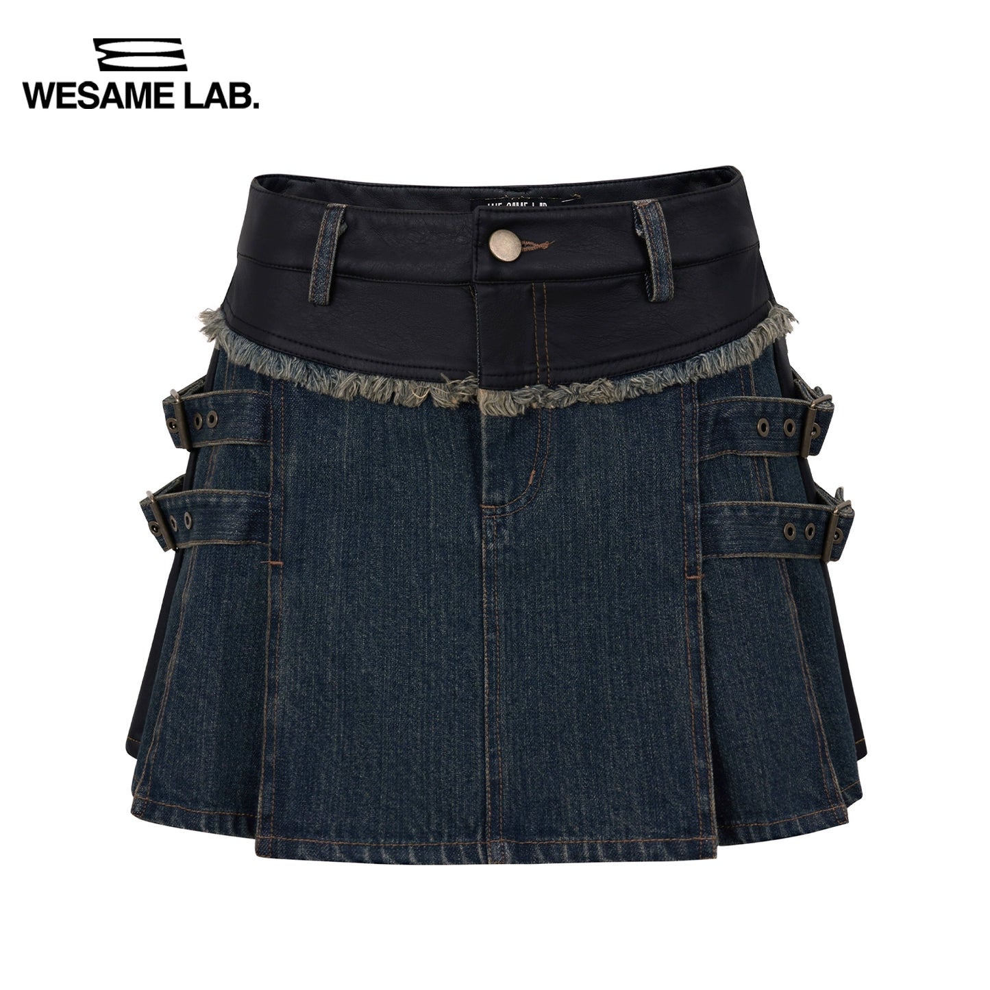 ED A-Line Denim Shield Blocked Skirt