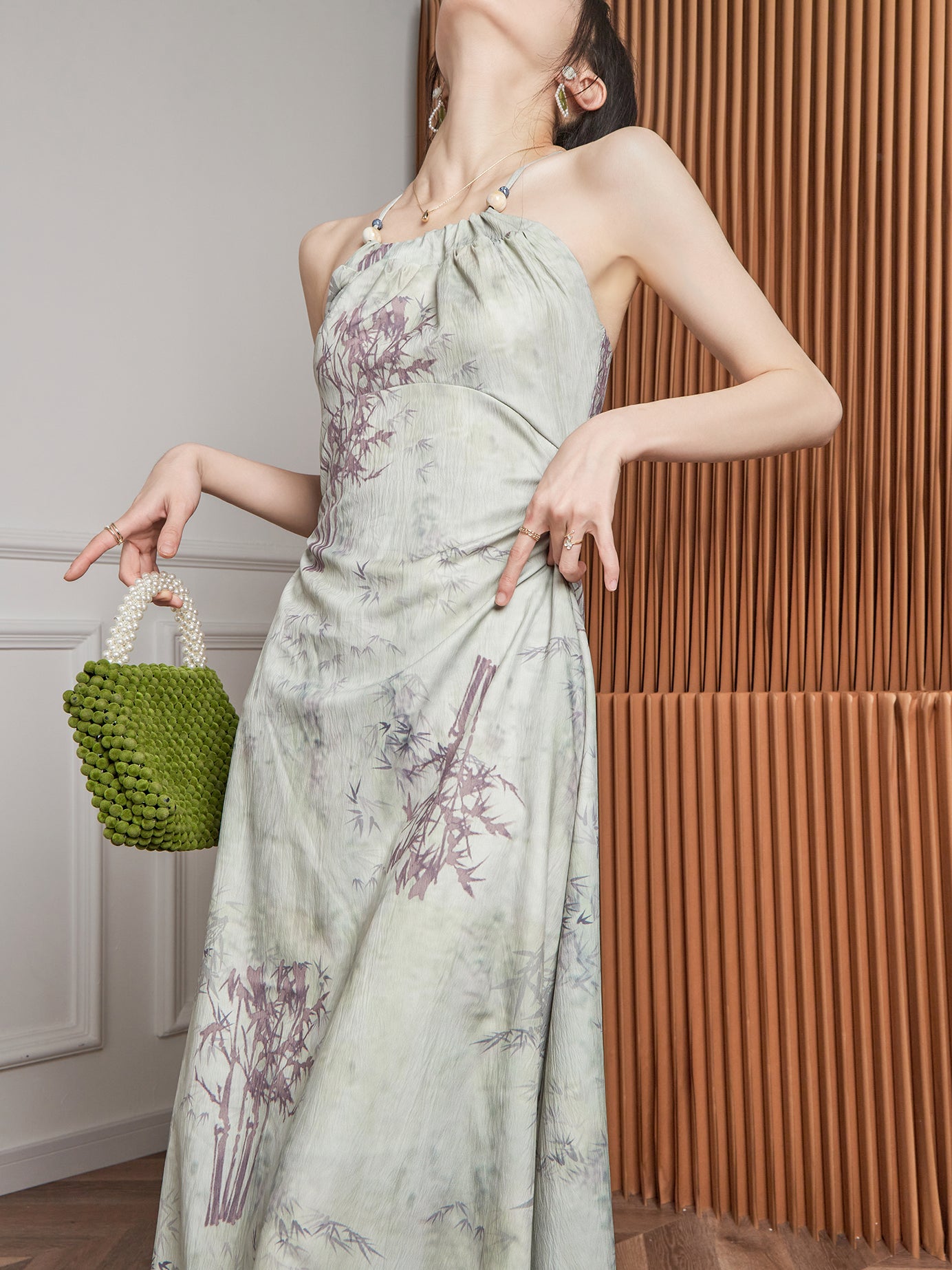 Hanging Neck French Qipao Dress