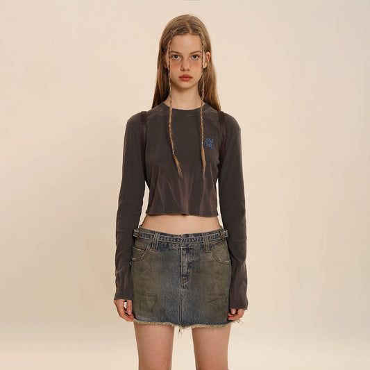 T-shirt corta ricamata tie-dye